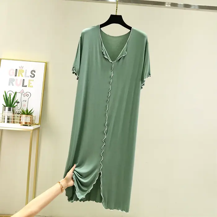 Letná modálna nočná košeľa žena nové príležitostné V-Neck ženy nočné košele pohodlné nočné košele Plus veľkosť domáce oblečenie L-2XL