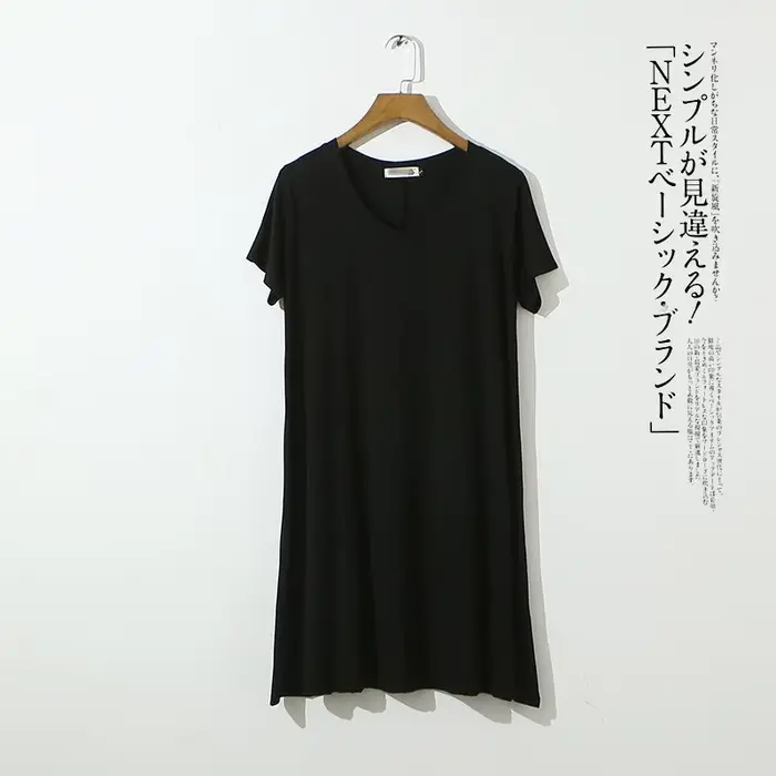Fdfklak Neformálne nočná košeľa Voľná Dámske krátky rukáv Sexy V-Neck nočná košeľa Letné šaty Bavlna nočná košeľa Dámske nočné košele