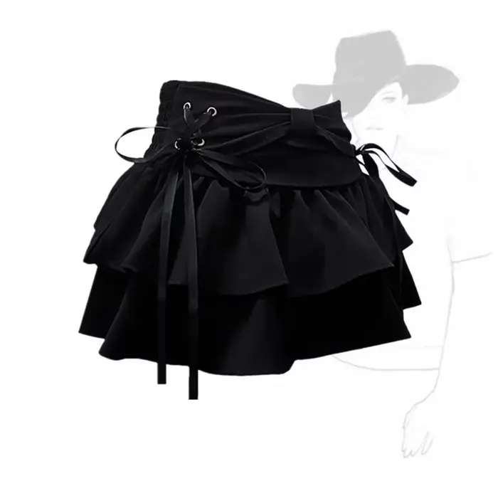 Mini jupe en jean gothique pour femmes, Streetwear américain, Vêtements sexy, Ligne A, Vintage, Noeu