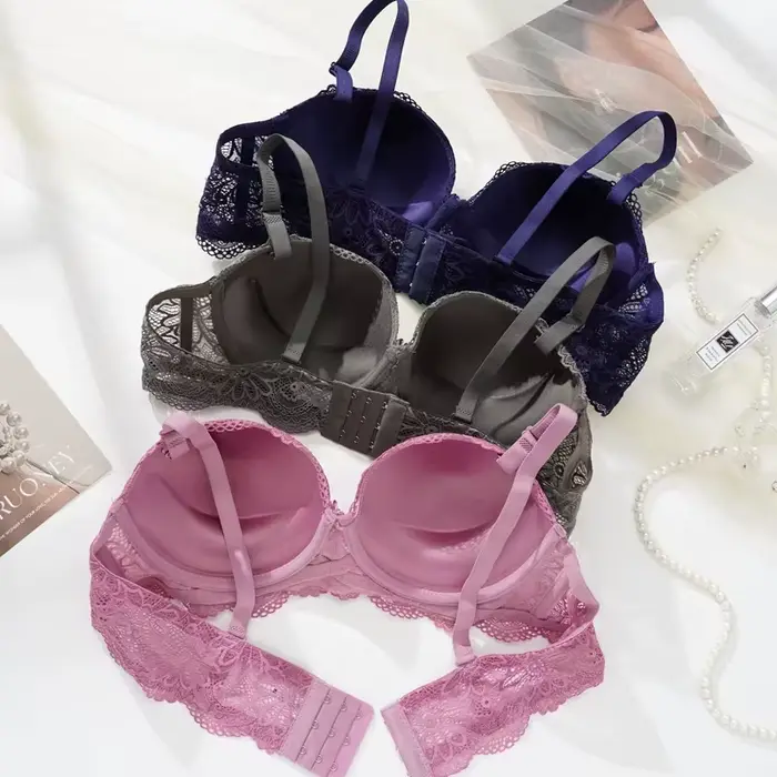 Sexy pol šálky podprsenka s kvetinovým vzorom a nastaviteľné popruhy pre ženy špeciálne príležitosti