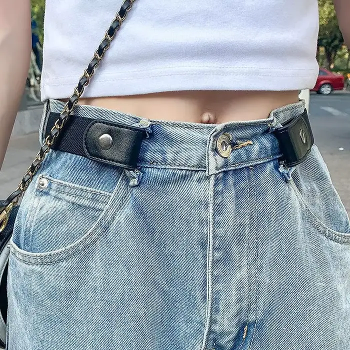 Ceinture élastique extensible réglable sans boucle, 2/1 pièce, ceintures invisibles pour femmes et h