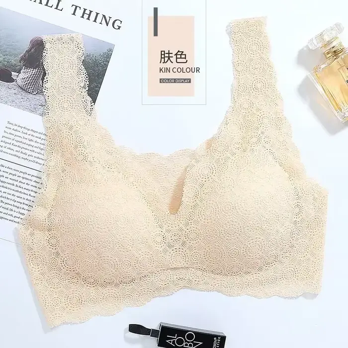 Soutien-gorge Sexy avec coussinets pour femmes, soutien-gorge de sommeil sans couture, grande taille