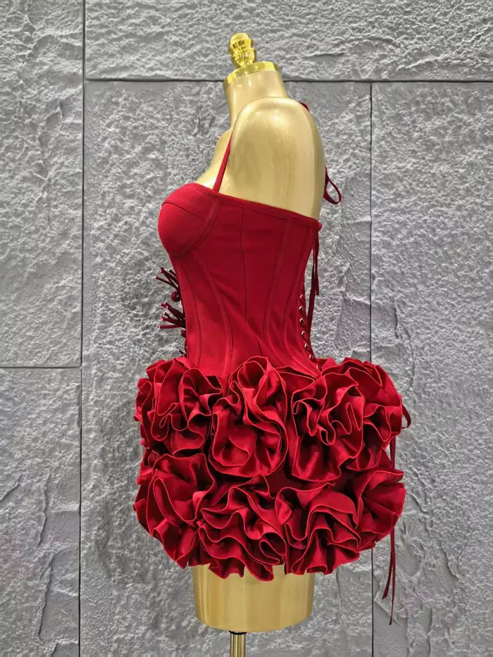 Elegantný štíhly luxusný narodeninový červený čierny obväzový outfit pre ženy Sexy lodičkové šaty na ples celebrít Klub dvojdielny set