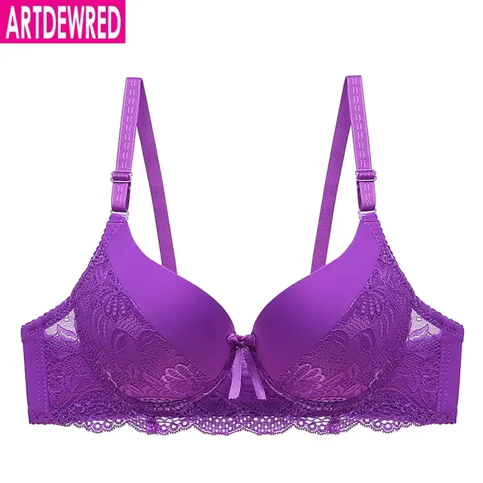 Sexy čipka podprsenka, Dámske kvetinové push up podprsenka, kostice podprsenka, veľké veľkosti, Super Thin podprsenka