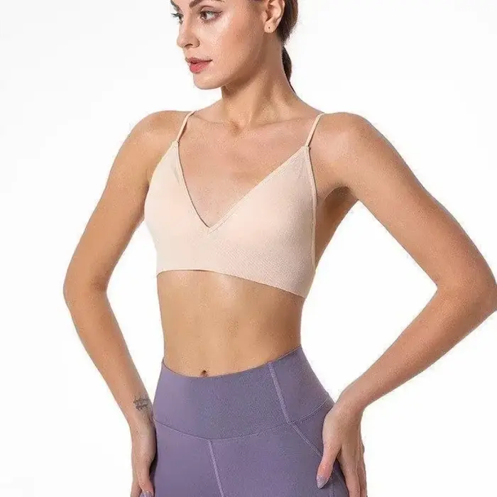 Bezšvová trojuholníková podprsenka 3/4 šálky krásy späť pre ženy fitness jóga elegantná bez nylonovej polyamidovej podšívky