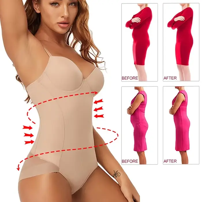 MISSMOLY femmes minceur Body une pièce Shapewear hauts ventre contrôle corps Shaper intégré soutien-gorge Camisole combinaisons 2025