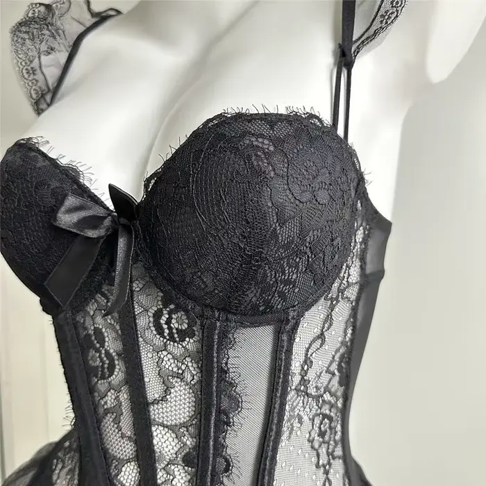 Sexy Bustier v polyesterovom a elastanovom štýle čipka pre ženy Špeciálne príležitosti Romantické večery Priateľské sviatky