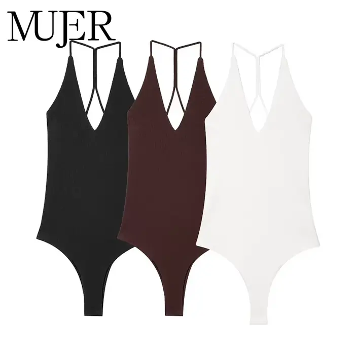 MUJER biely čierny body pre ženy Sexy