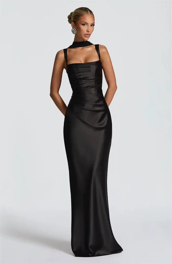Robe longue en Satin sans bretelles, élégante, Corset vert, dos nu, rose, soirée, anniversaire, mari