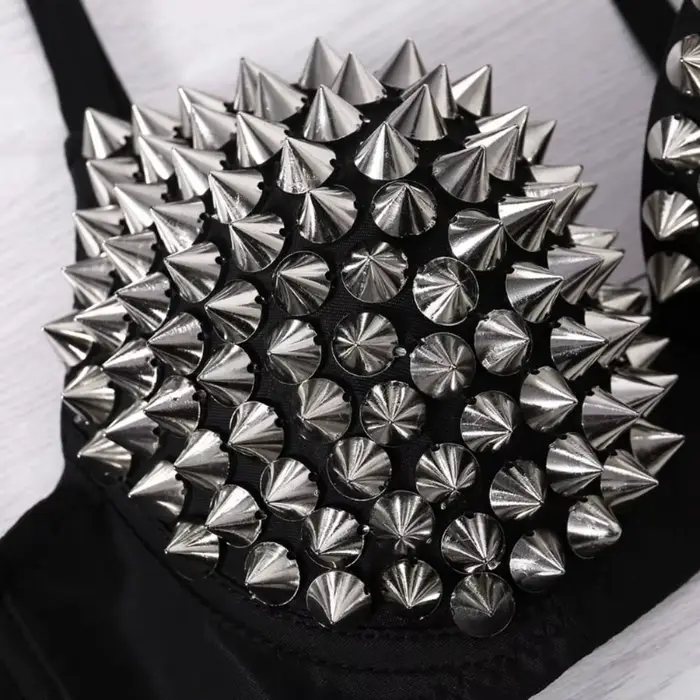 Módna Rivets Punk Rave Braletka Gotická Podprsenka Sexy Push Up Košíček Diskotéka Párty Bar Módne Horúce Podprsenky pre Ženy