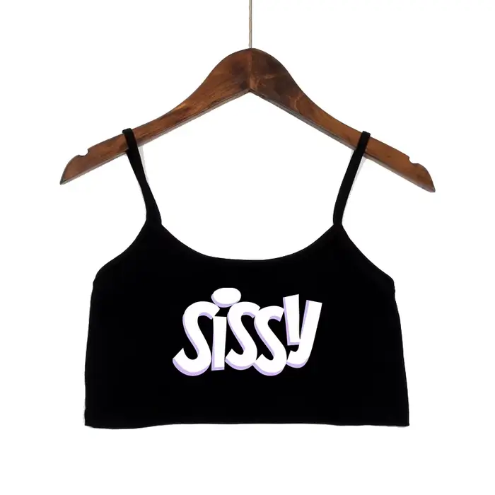 SISSY lettres haut femmes été fronde bustier tubulaire Sexy sans couture Sexy sans manches débardeur