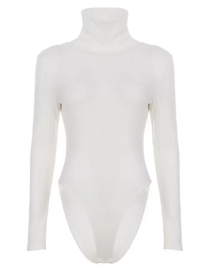Body à col roulé à manches longues, Lingerie sexy, Hauts pour femmes, Streetwear, Body côtelé une pièce, Bodycon féminin, Haut corset, Bustier