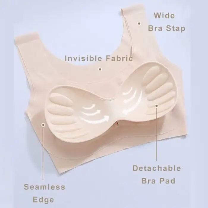 Soutien-gorge de nuit en soie glacée pour femme, lingerie sexy, débardeur sans couture, sous-vêtements pour femme, débardeurs de yoga et de sport, crop tops grande taille