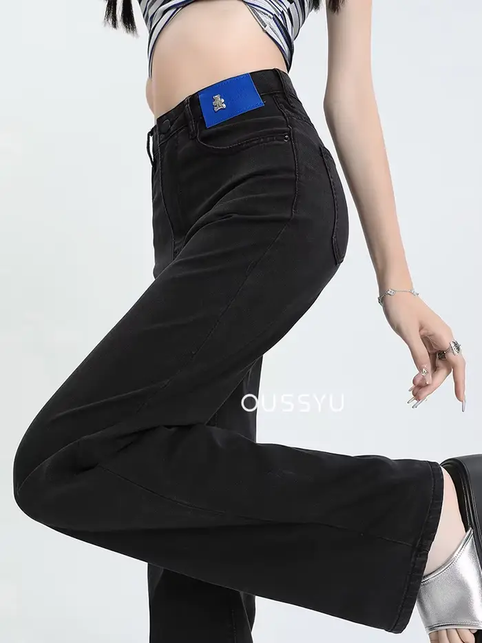 Jean Lyocell doux pour femmes, bleu, kaki, blanc, taille haute, droit, jambes larges, pantalon en De