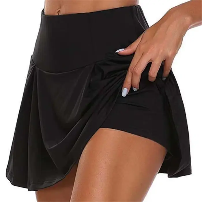 Jupes courtes d'été pour femmes, pour le tennis, la danse, le fitness, séchage rapide, couleur unie,