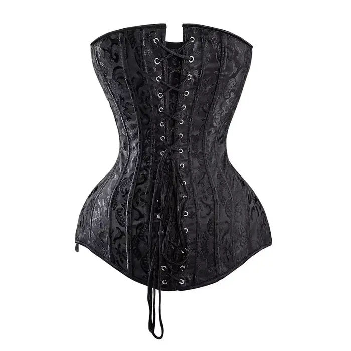 Dámske korzety a bustiers, vianočný top, sexy, satén, dlhé torzo, overbust, Brocade, Vintage, veľké veľkosti