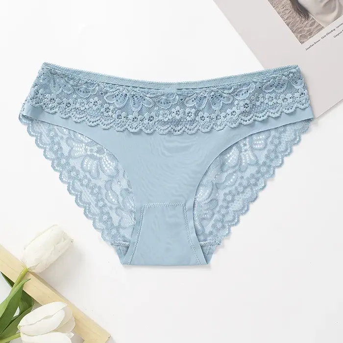 BZEL Sexy čipkované nohavičky pre ženy Krajková Lingerie Pevná kvetinová dámska spodná bielizeň Odhalené pohodlné