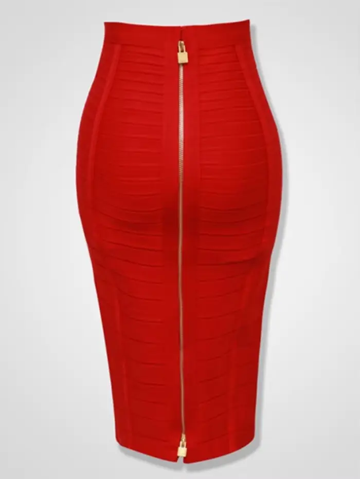 16 farieb Sexy pevný zips Oranžová modrá čierna červená ceruzková sukňa pre ženy elastická priliehavá leto XL XXL