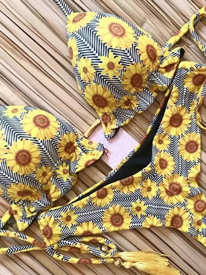RUOTONGSEPT Sexy potlačené Bikini set pre ženy plavky bandeau dvojdielne brazílske