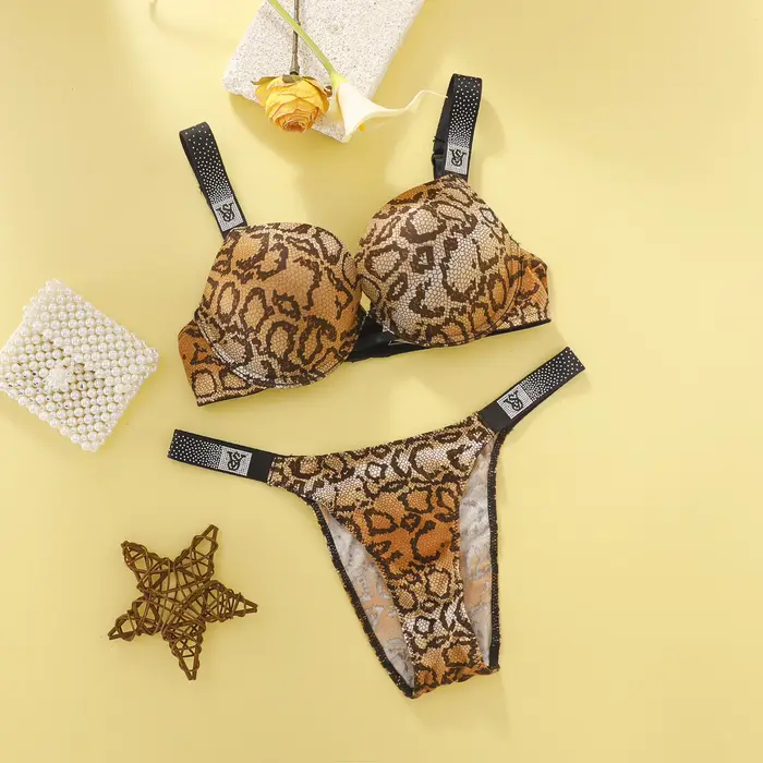 Victoria's Secret – ensemble soutien-gorge et culotte sexy pour femmes, sous-vêtements en dentelle, 