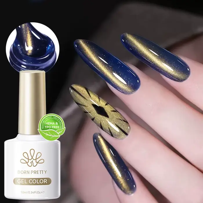 BORN PRETTY 10ml HEMA TPO gratuit brillance de noël chat doré Gel magnétique coucher de soleil regar