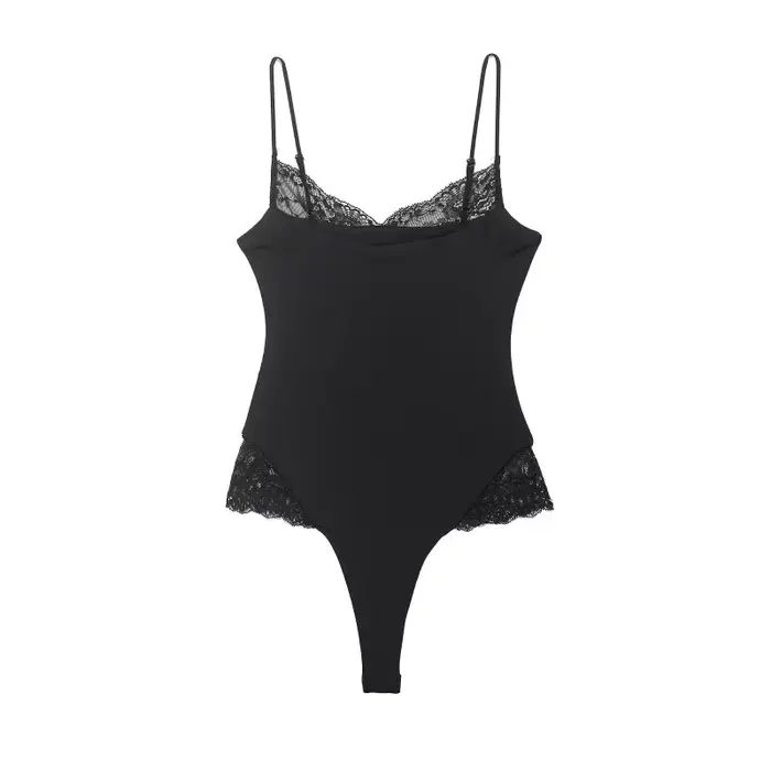 Sexy polyesterové body s čipkou pre ženy, hot girl štýl, pre letné a špeciálne príležitosti