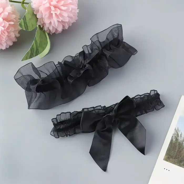 Sexy elastický čipkový podväzkový pás na stehná, opasok na nohy, motýlik, cosplay party doplnky, módne spodná bielizeň pre pacientov
