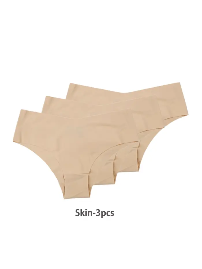 Ensemble de 3 culottes sans couture pour femmes, sous-vêtements sexy respirants à taille basse, slip