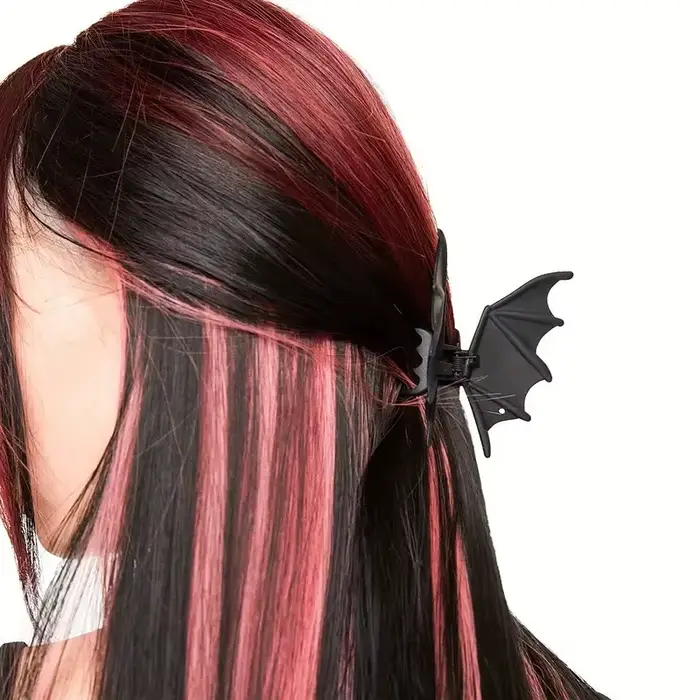 Gothická netopieria spona do vlasov Halloween matná čierna gotická punková s potlačou zvieracej špendlíky do