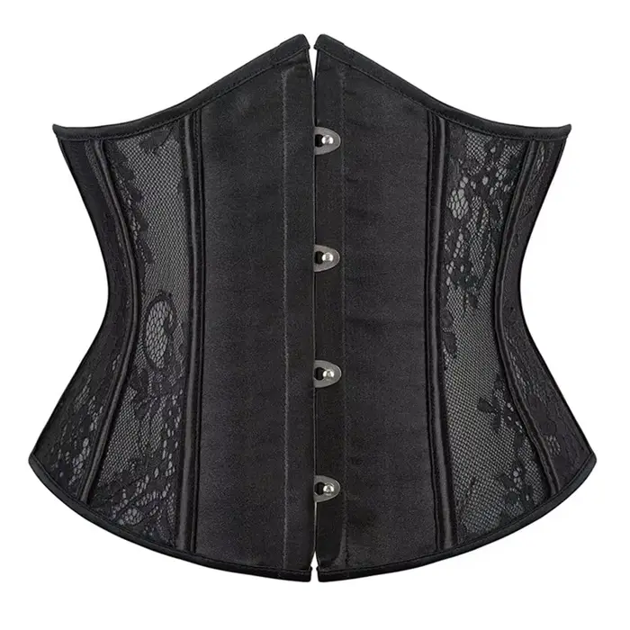 Tops corset pour femmes, gothiques, vintage, en dentelle jacquard, bustier sous-poitrine, basques, s