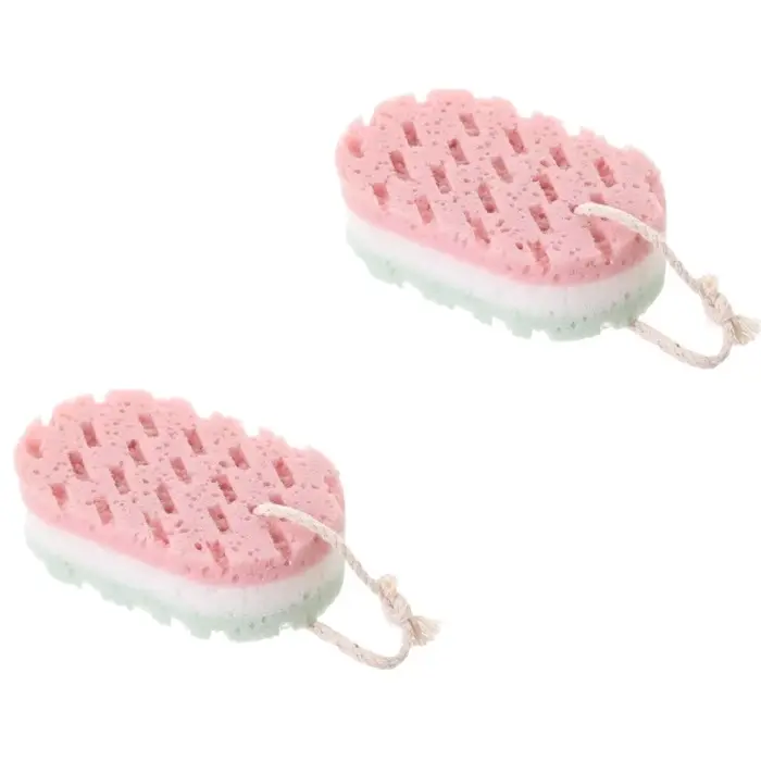 Éponge de bain en forme de boule, 2 pièces, brosse de massage pour l'exfoliation de tout le corps, b