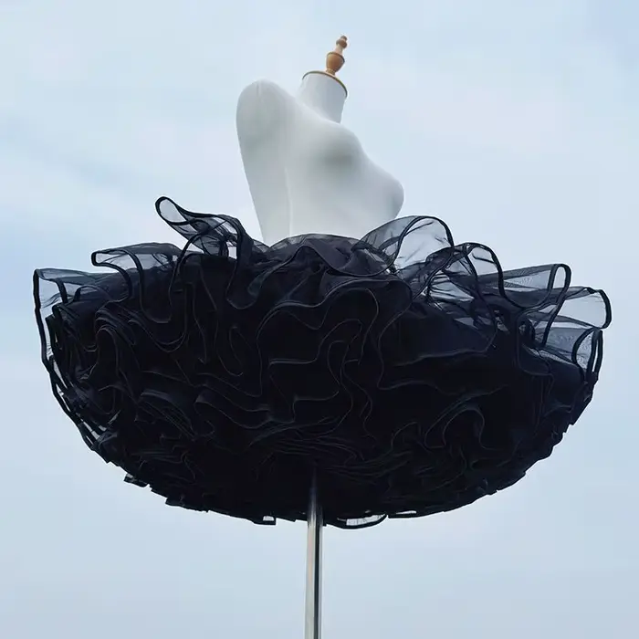 Čierna Lolita Ultra Poof krinolínová spodnička bez kostice