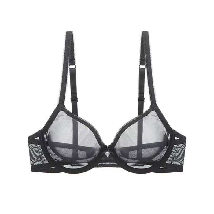 Soutien-gorge Transparent en maille entièrement transparente, Ultra-fin, Transparent, doux, à armatu