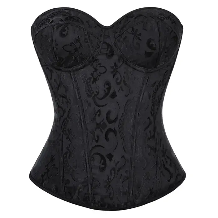 Ročník Jacquard korzet gotický štýl Bustier Overbust nastaviteľné pre ženy špeciálne príležitosti zoštíhlenie plášť sochárstvo veľkosť integrované fazule