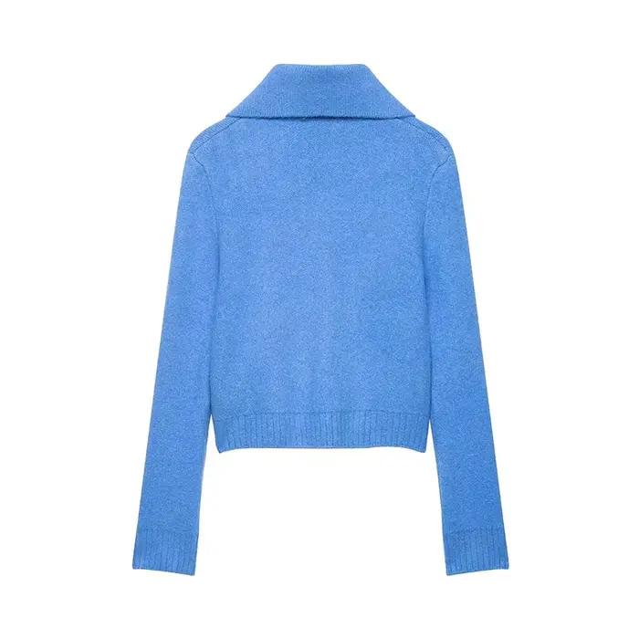 Nlzgmsj Nouvelle collection Printemps 2026 Cardigan ouvert en maille pour femme, couleur unie, à col