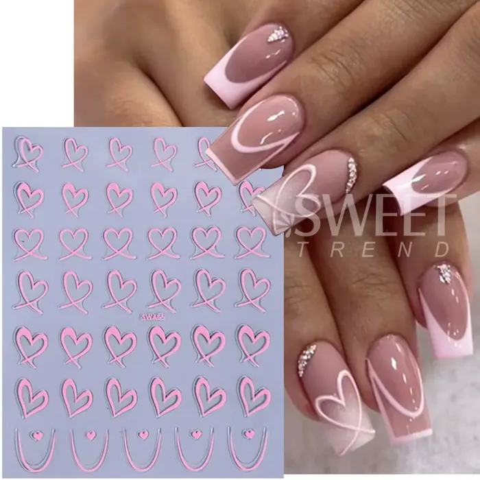 Autocollants 3D du Jour de Léon pour Nail Art, Décalcomanies Adhésives pour Ongles, Lignes Noires, B