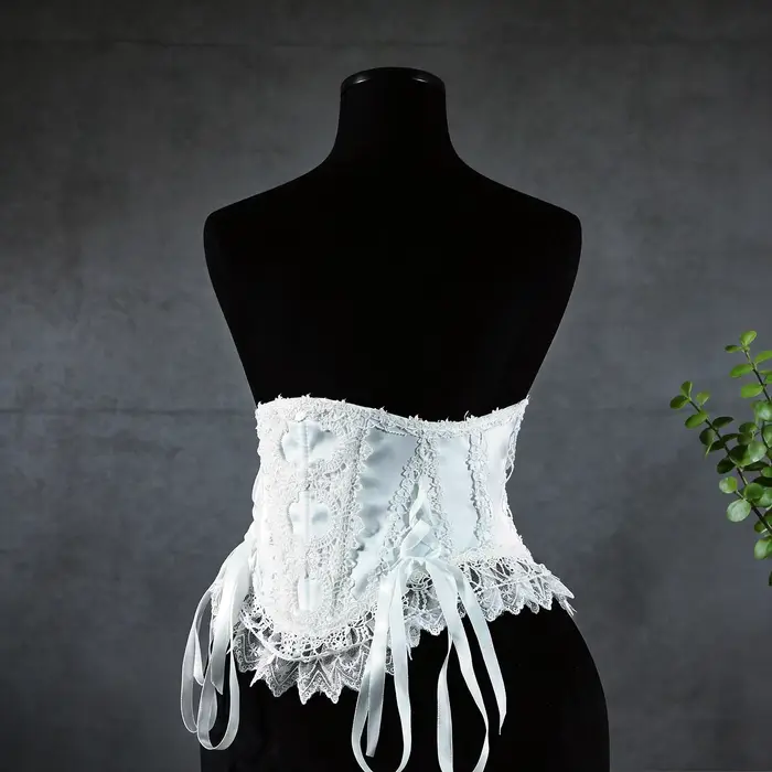 Corset gothique en dentelle pour femme avec baleines de soutien, amincissant, dos lacé, style Lolita, costume de scène, style cour vintage