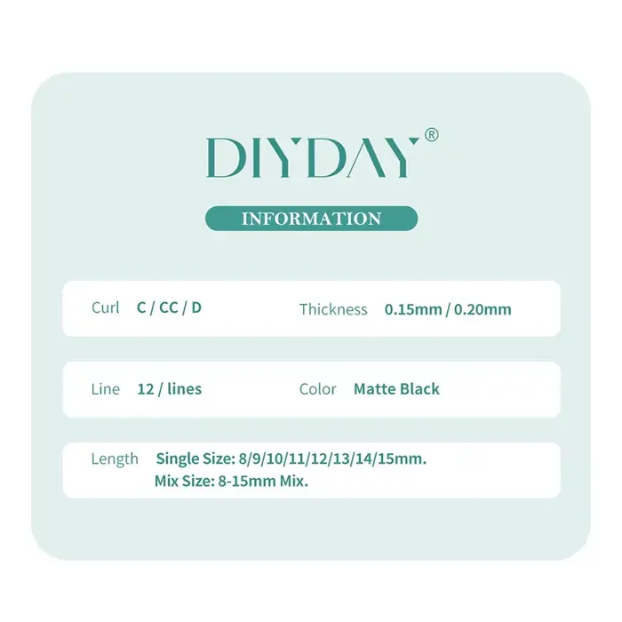 DIYDAY Eliptické ploché predlžovacie riasy 0