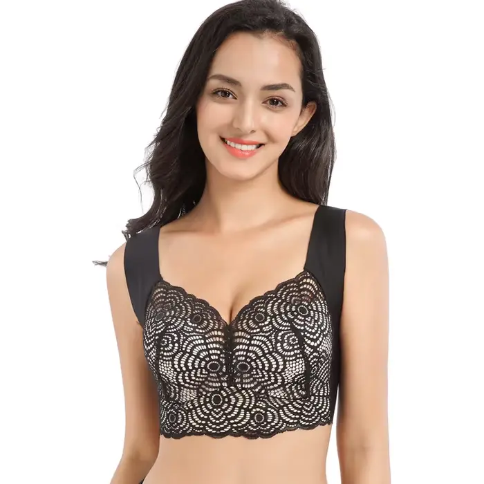 PrettyHealth-Soutien-gorge lifting injuste sexy en dentelle pour femme, soutien-gorge de sport, soutien-gorge lifting sans fil pour le sommeil, manipulation de la lymphité, d'effets et saillie
