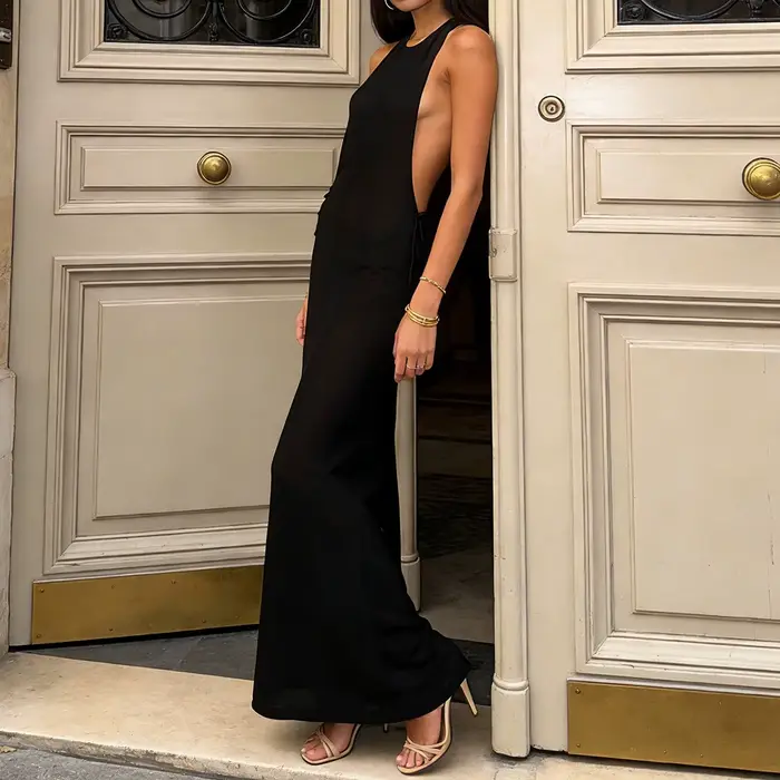Sexy spodná bielizeň šaty pre ženy jednofarebné s bočnými výrezmi a bez sedla pre špeciálne príležitosti a romantické noci