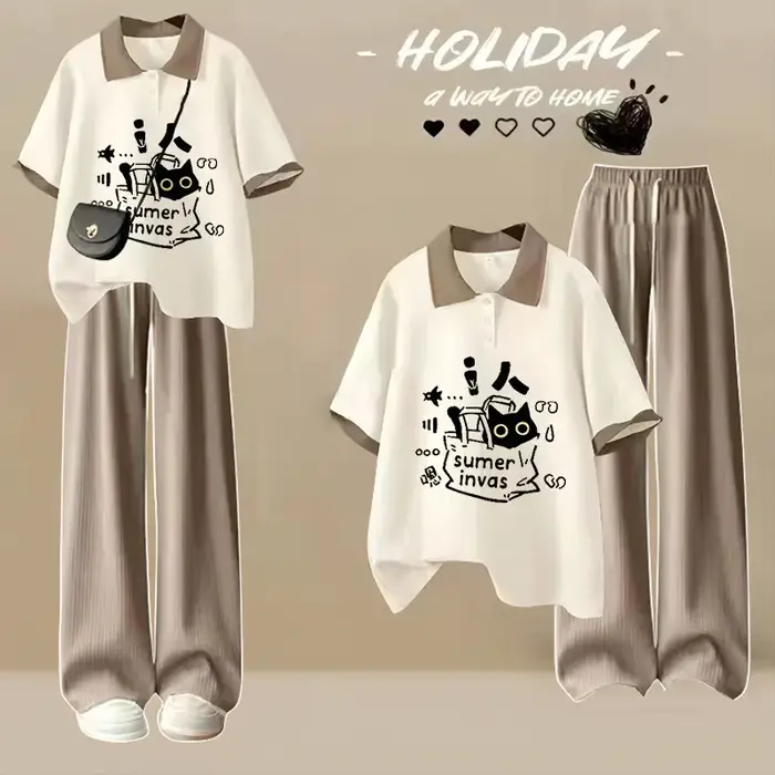 Voľné japonské polo s krátkym rukávom