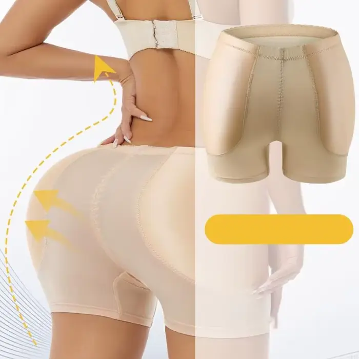 Dámske Polyester Hip Booster spodná bielizeň, chlapčenské krátke, vysoké, pletené, čierne alebo kože, pohodlné a štýlové pre každú príležitosť
