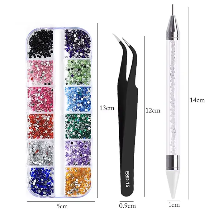 Nail art doplnky na nechty dekorácie kamienky viacveľkostné 3D kryštál