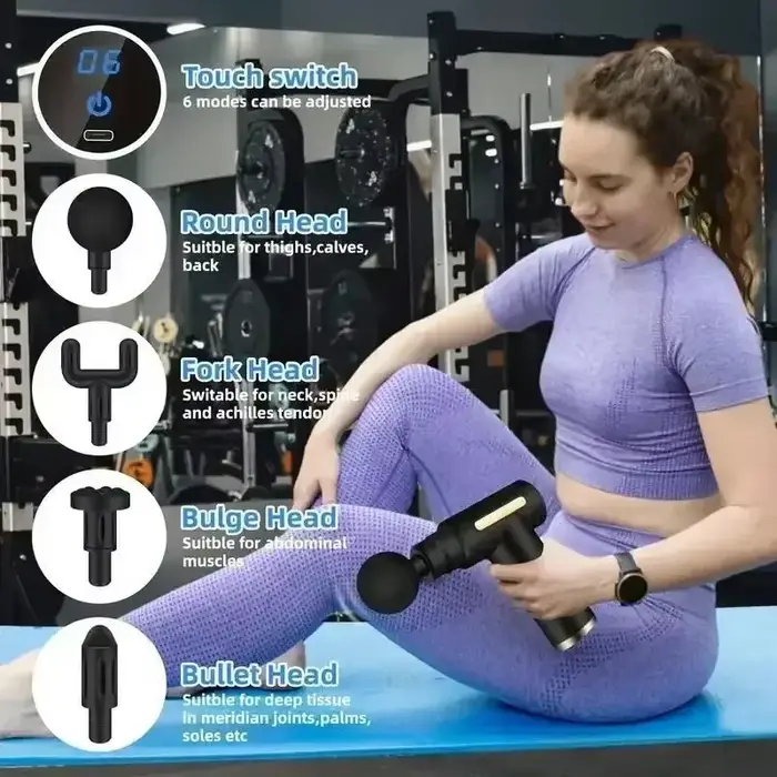 USB Mini masážna pištoľ Fascia Machine na uvoľnenie svalov vibračná tyč Masážny nástroj Fitness vybavenie