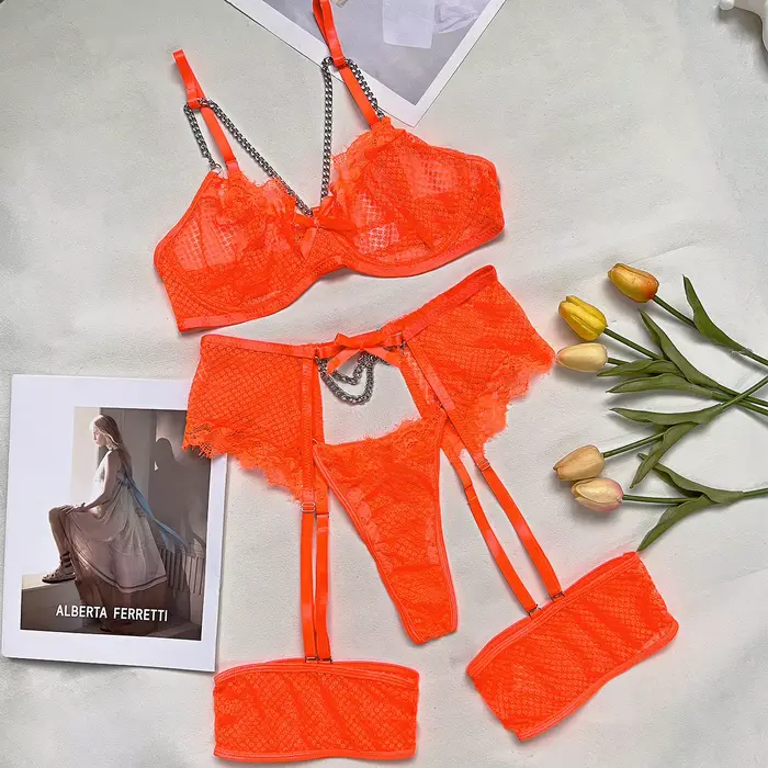Sexy ženská intímna sada z elastanu a Ericama čipky pre špeciálne príležitosti pre ženy