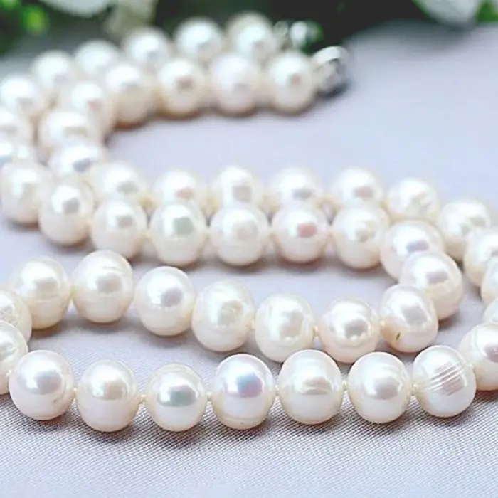 Colliers de perles naturelles 9-10mm, bijoux en perles d'eau douce, collier en argent Sterling 925 p
