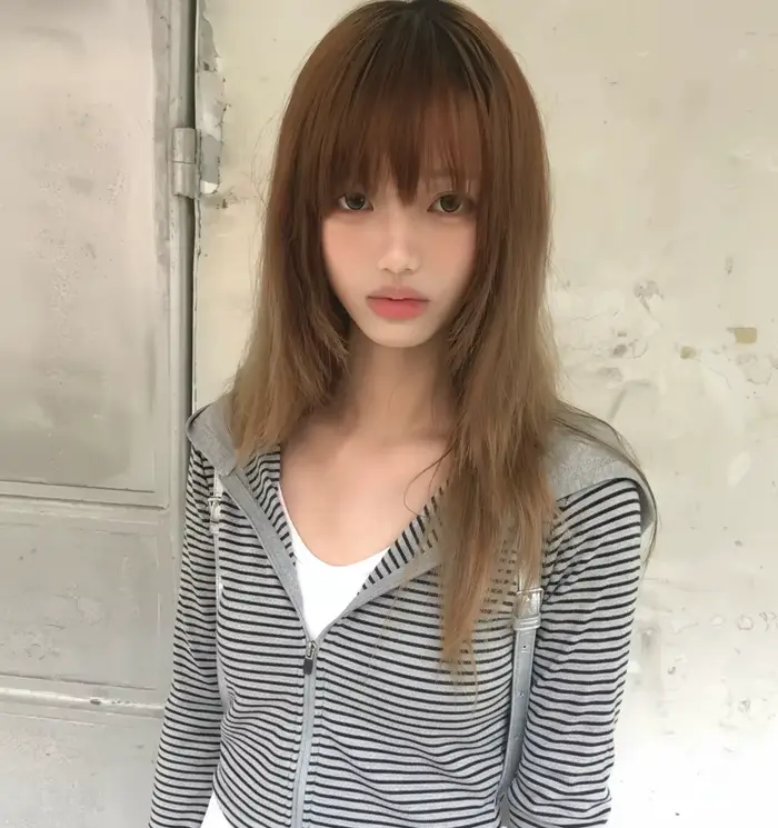 Tonngirls Y2k japonská mikina s kapucňou pre ženy s dlhými rukávmi pruhovaná