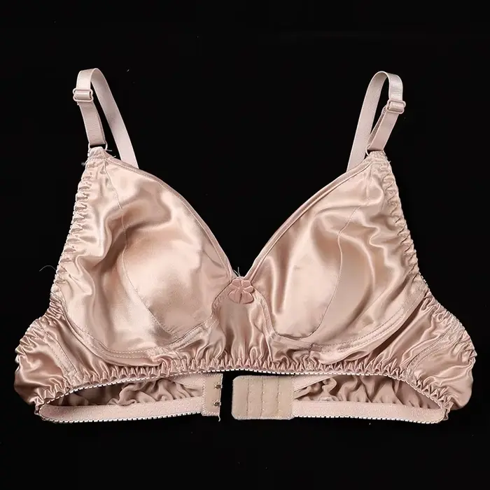 Soutien-gorge anti-choc 100% soie de mûrier, ultra-fin, grande taille, sans armature, oreilles de la