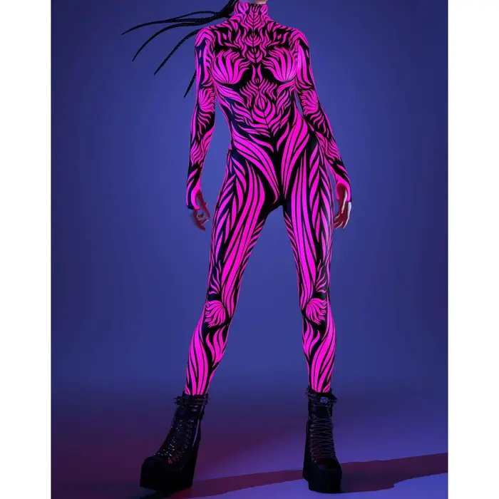 Body de Cosplay Punk Art combinaison à lignes irrégulières Costume de fête d'halloween Costume Zentai Polyester à manches longues pour hommes et femmes événements cosplay soirées à thème