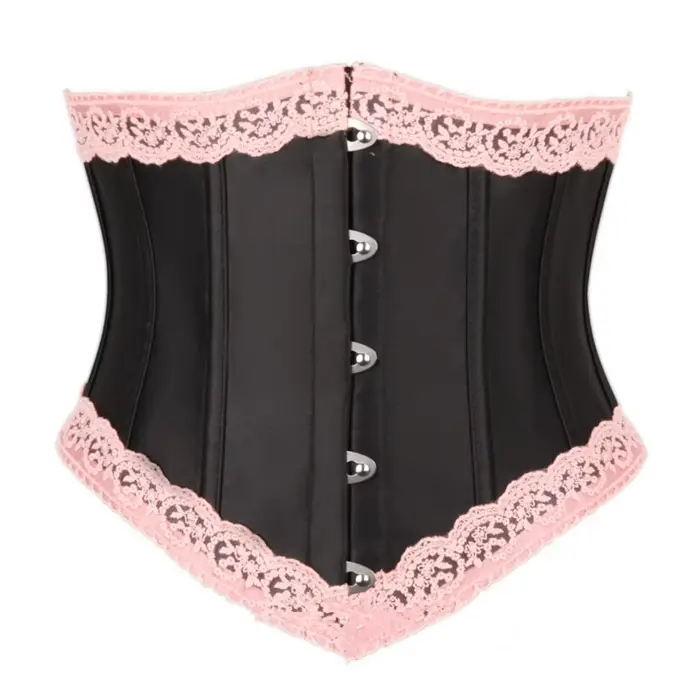 Ružový korzet pod bustou pre ženy, vykostené čipky, francúzsky štýl Lolita bodice, Vintage Bustier, svadobné kostýmy
